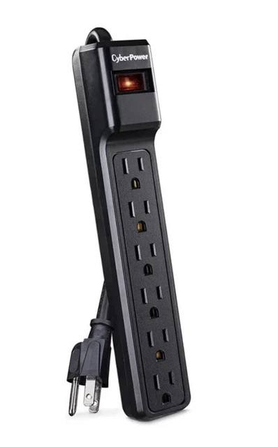 CyberPower CSB606 Essential Surge Protector, 900J/125V, 6 Outlets, 6ft Cord