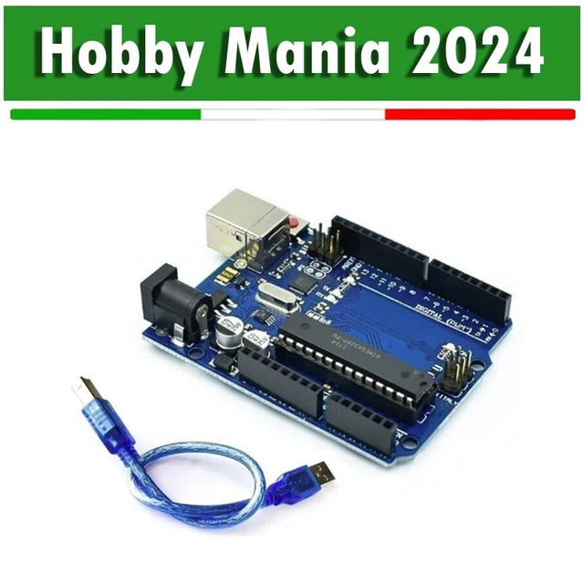 ARDUINO UNO CLONE R3 Compatibile microcontrollore ATMEGA328P con Cavo ...