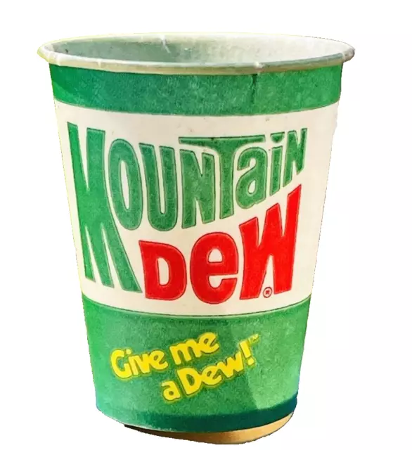 MOUNTAIN DEW Soda NOS Unused New Old Stock Wax Sample Drinking Cup MT. DEW