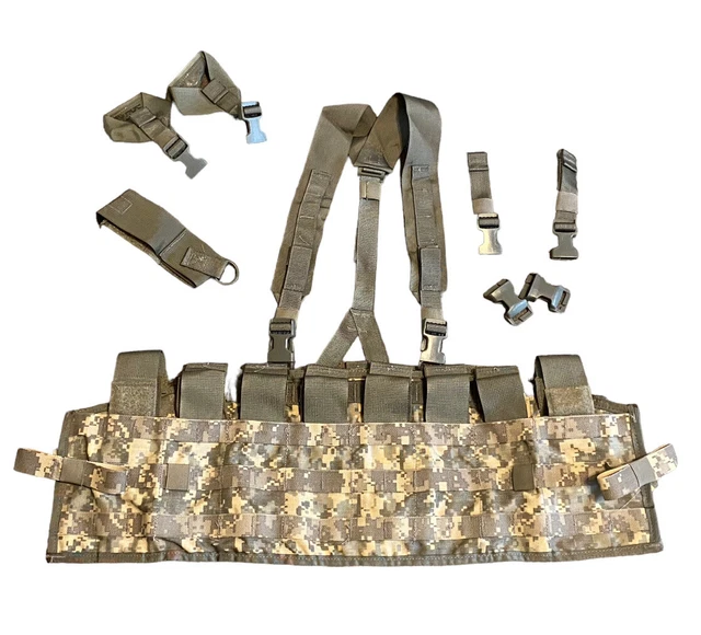 US Army ACU Molle II Tactical Assault Panel TAP Chest Rig Harness Vest UCP