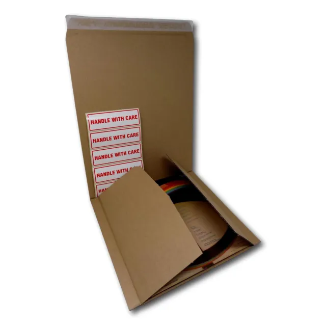 12" 150gsm B-Flute Record LP Vinyl Strong Peel Seal Corrugated Card Mailers