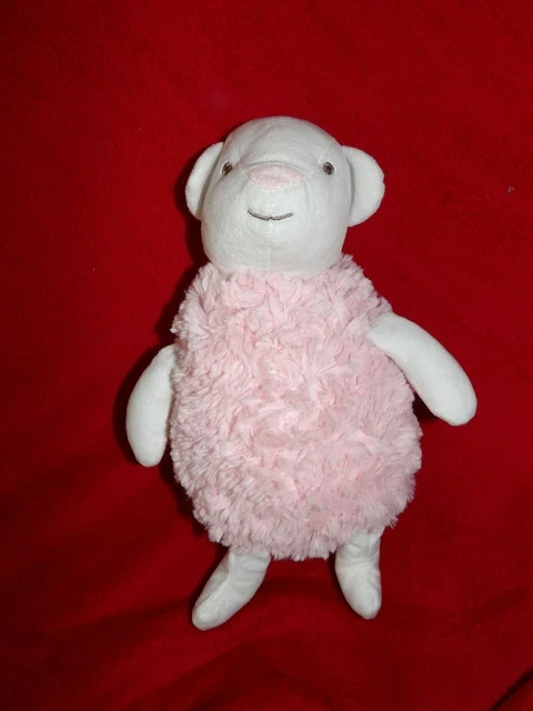 Doudou Peluche Atmosphera For Kids Mouton  Blanc Et Rose 29 Cm