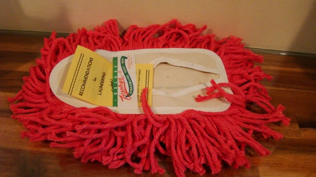 Zephyr Deluxe Streamline Dust Mop Head, 13" Length x 9.5" Width Pink VTG NOS