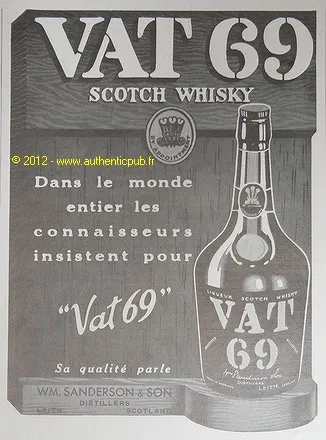 PUBLICITE de 1937 scotch whisky VAT 69 WM SANDERSON & SON FRENCH AD ADVERT PUB