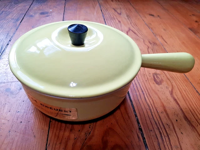 Le Creuset 22 Brown Oval Cast Iron Enamel Dutch Oven France Vintage Cookware Hot