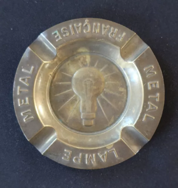 Cendrier publicitaire LAMPE METAL Française lamp ashtray