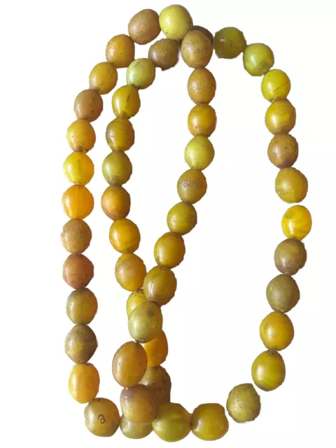 Bohemian  Long Strand Yellow Trade Beads $210 & Free Shipping