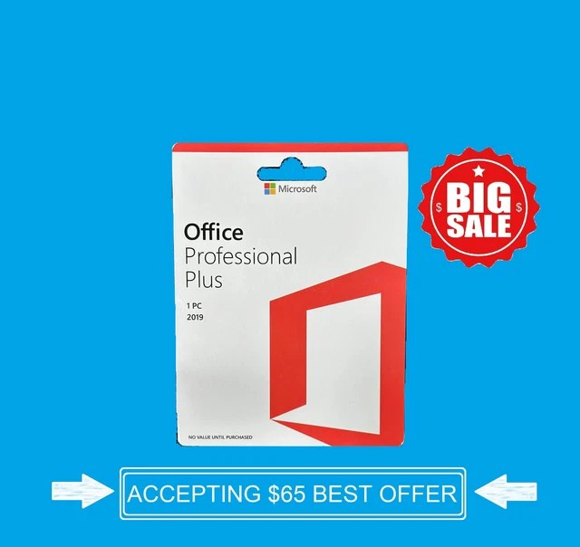 MICROSOFT OFFICE 2019 pro Professional Plus New Sealed for 1pc brand ...