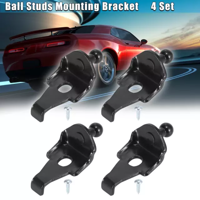 4 Set Black Car Ball Studs Mounting Brackets for Gas Struts Shocks 66x28x22mm
