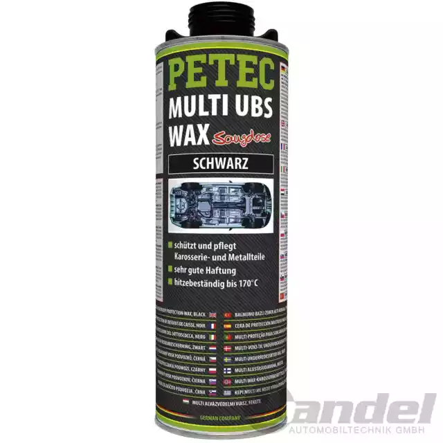 1L PETEC PROTEZIONE SOTTOSCOCCA MULTI UBS Wax VENTOSA RUGGINE PROTEZIONE ANTISTRAPPO NERO