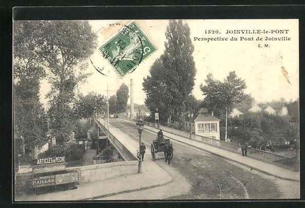 CPA Joinville-le-Pont, Perspective du Pont de Joinville 1909