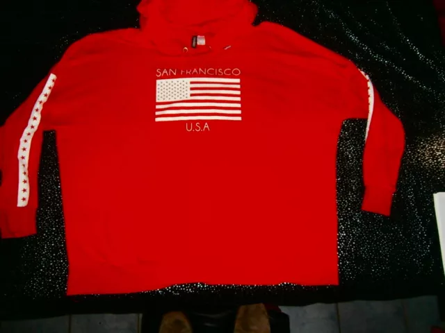 SUPERB QUALITY SAN FRANCISCO USA FLAG Hoodie SUPREME NAVY HOODY SZ XL SF 49ERS 2