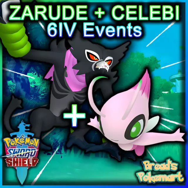 Zarude & Shiny Celebi 6IV Pokémon the Movie Coco Pokemon Sword & Shield  TRADING