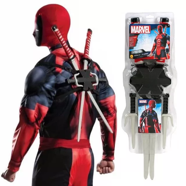 Deadpool Weapon Kit Swords Sais Knives Movie Costume Backpack Gift Cosplay Ninja