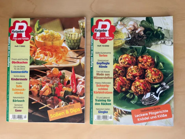 2 Hefte: Ratgeber - Frau und Familie Nr. 7 und Nr. 10 / 2002 /Soßen Pilzgerichte
