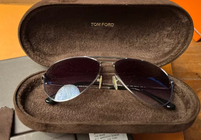 Tom Ford Sonnenbrille Modell Indiana TF 497 18 B 58 14 140 2, Pilot, Silber