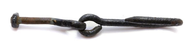 Antique Hand Forged Iron Hardware Barn Farm Accessory Large Hook Bolt 2