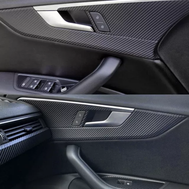 For Audi A4 A5 B9 2017-2019 5D Carbon Fiber Pattern Interior DIY Trim Decals 3