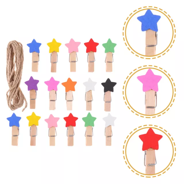 Five-pointed Star Small Wooden Clip Lovely Picture Clips Clothespin