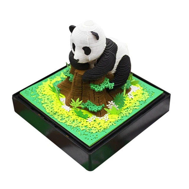 3D PANDA CALENDAR 2024 Carving Art with Light Time Piece Calendar 2024