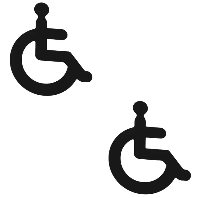 2PCS WHEELCHAIR DISABLED Toilet Sign Wheelchair Disabled Restroom Guide