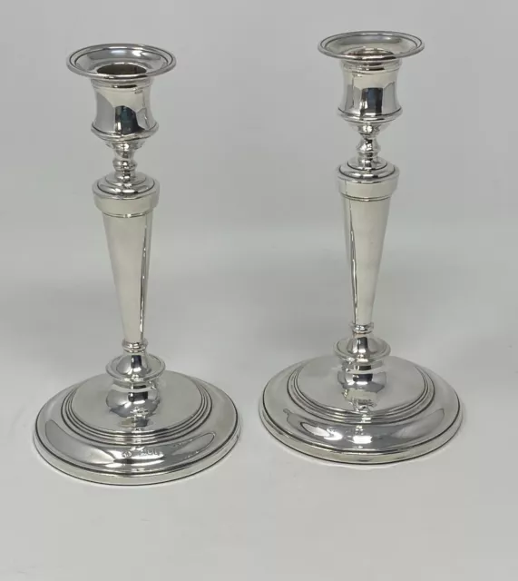 Pair of Antique Sterling Silver Candlesticks Hallmarked London 1901