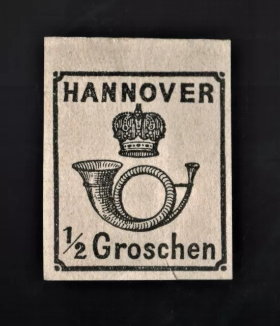 1859-66 German States Hannover Scott #18 G Hinged Postage Stamp 1/2 Groschen #2