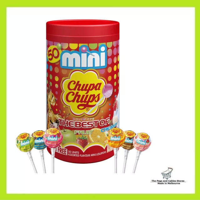 Chupa Chups Best of Mini Tube, 50 Small Lollipops x 3 tubs (total 150 lollies)