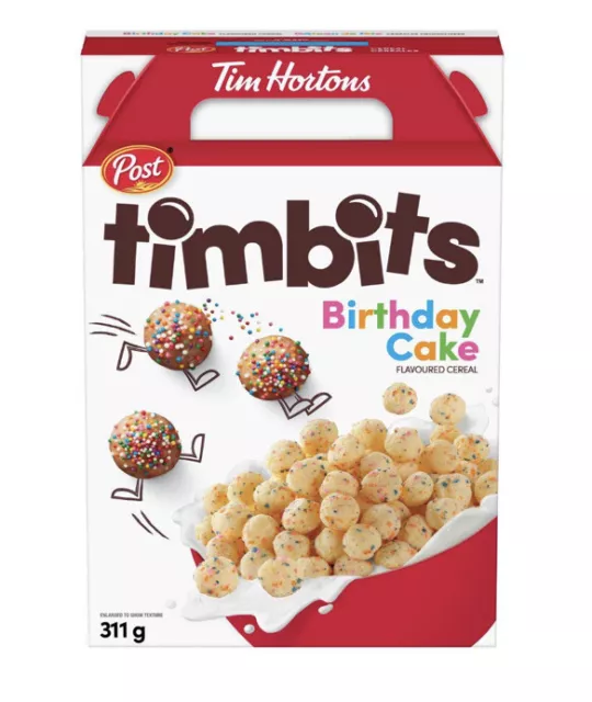6 X Post Timbits Cereal Birthday Cake 311g Donut Fresh From Canada Tim Hortons 3