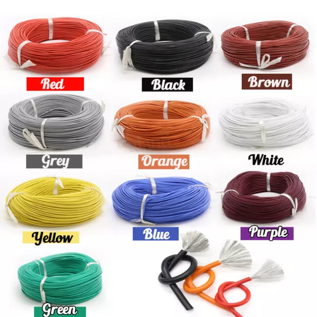 Flexible Soft Silicone Wire Cable 2/6/7/8/10/11/12/13/14/15/16/17/18 to 30 AWG