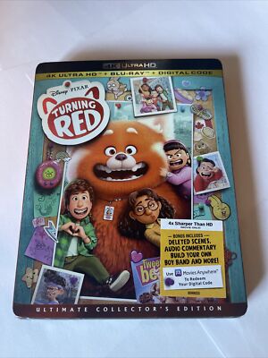 DISNEY TURNING RED 2022 4K Blu ray digital code slipcover Ultimate