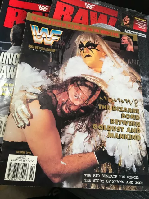 WWF WWE Magazine OCTOBER 1996 MANKIND GOLDUST Cover + Posters