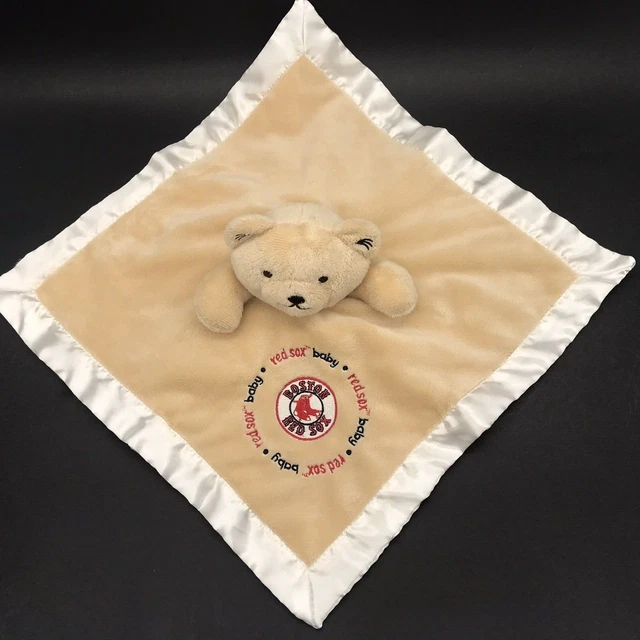Boston Red Sox Bear Lovey Security Blanket Soother Satin Trim Baby Fanatic
