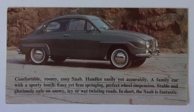 SAAB SALOON & ESTATE orig 1966 UK Mkt Small Sales Brochure - 3-Cyl 2-Stroke