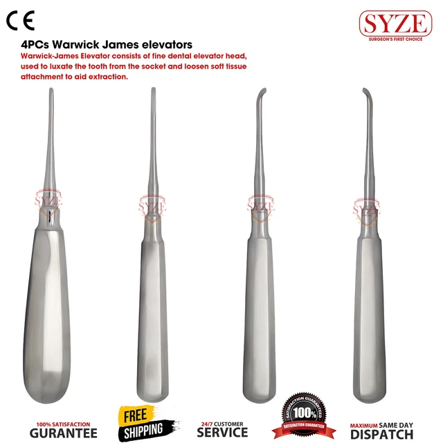 DENTAL PERIODONTAL LIGAMENT Warwick James Elevators Set Surgical