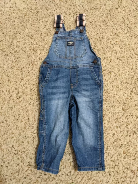 OshKosh B'Gosh Toddler Boy Blue Denim Overalls, Size 2T