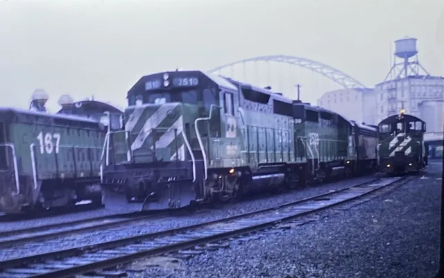 Vintage Photo Slide Train BN Burlington Northern Locomotive 2510