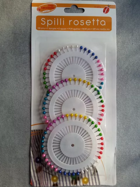 120 épingles tête rondes en couleur, 3 roue de 40 épingles tête ronde ,37mm