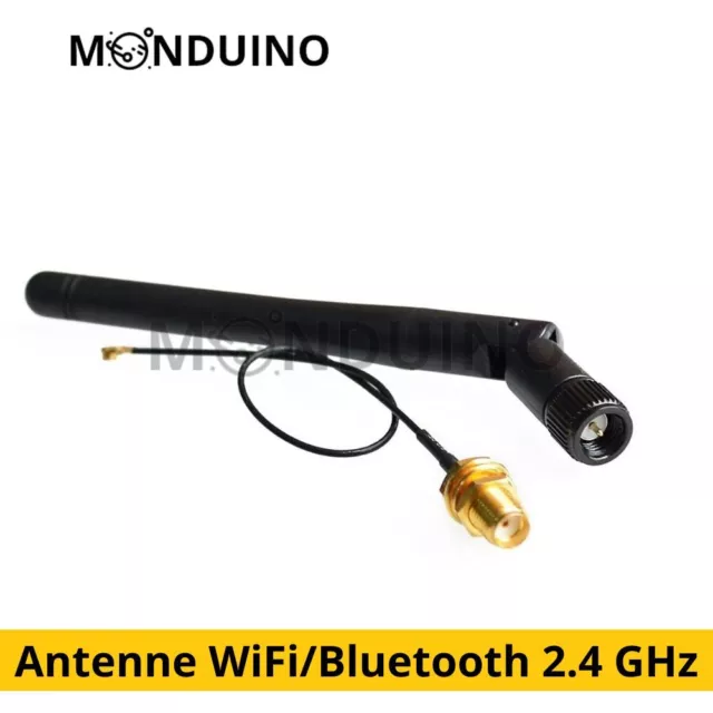 Antenne WiFi/Bluetooth 2.4 GHz - 3dbi Antenne & 15 cm IPEX (Plug) RF