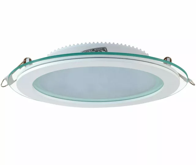 Panneau LED Verre Spot Encastré Plafonnier Luminaire à Encastrer Rond Ø 200 15W