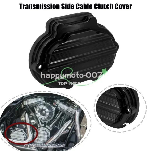 CNC Gauge Black Motorcycle Transmission Side Cable Clutch Cover Fit For Harley