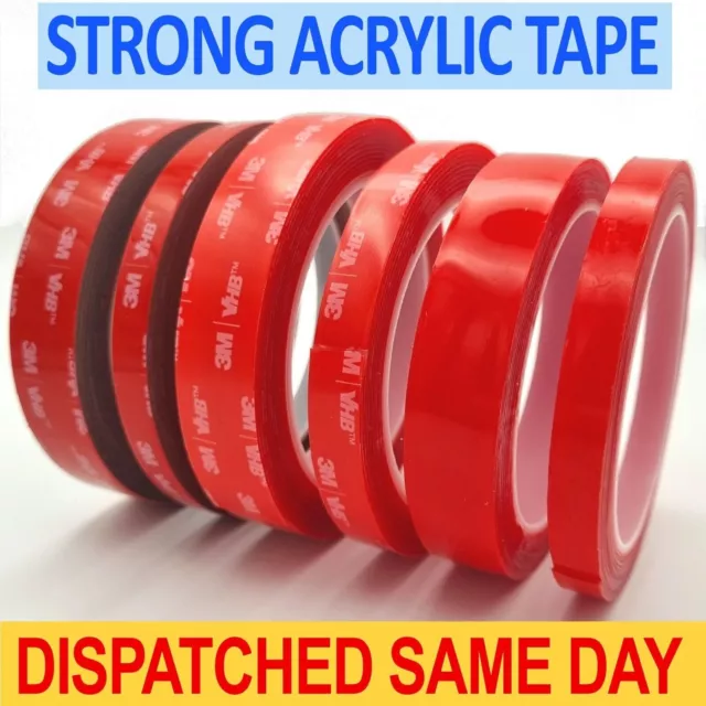 DOUBLE SIDED TAPE 3M, Extra Strong, Heavy Duty Adhesive Sticky Tape, 1.5M/3M/5M