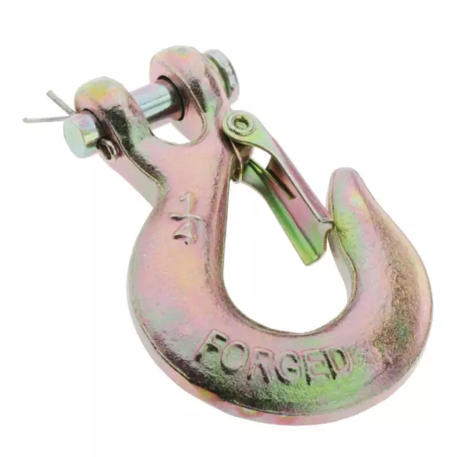 1/4'' Forged Stainless Steel Clevis Hook with Safety Latch 1.95T 3