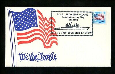 US Naval Ship Cover USS Princeton CG-59 Peace Time 1989 First Day Commission NJ