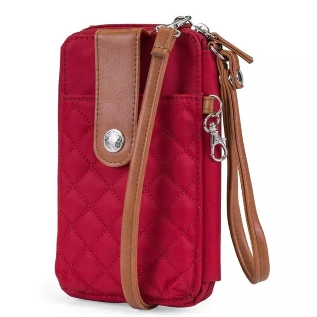 Mundi Jacqui Nylon RFID Womens Crossbody Cell Phone Purse Holder Wallet Red