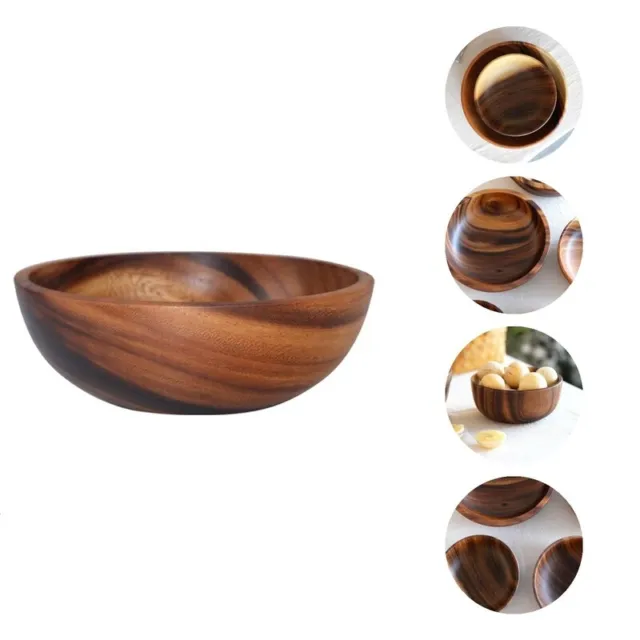 Tazón de madera resistente a los arañazos alimentos ligeros saludables pulido tazón de madera