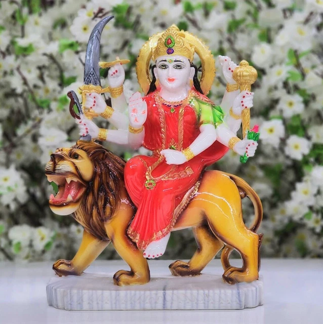 DURGA MA STATUE Resin Hindu Goddess Idol Durga Figurine Indian Temple