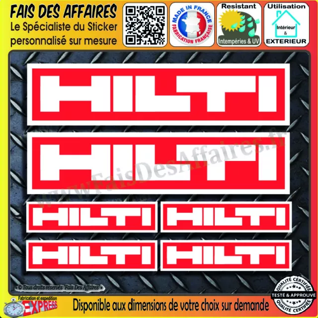6 Stickers Autocollant Hilti sponsor outillage decal rallye tuning outil