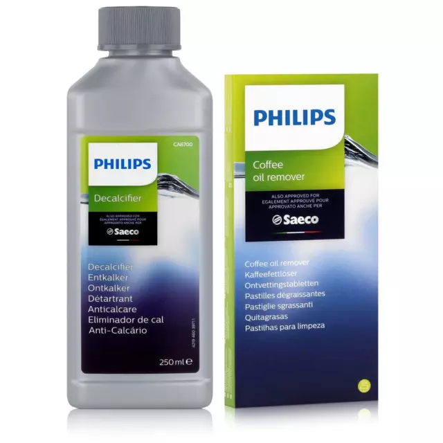 Reinigungsset von Philips Saeco 1x Entkalker 250ml & 1x Kaffeefettlöser