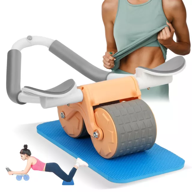 Automatic Rebound Ab Roller Wheel Abdominal Exercise Elbow Support and Knee Mat 2